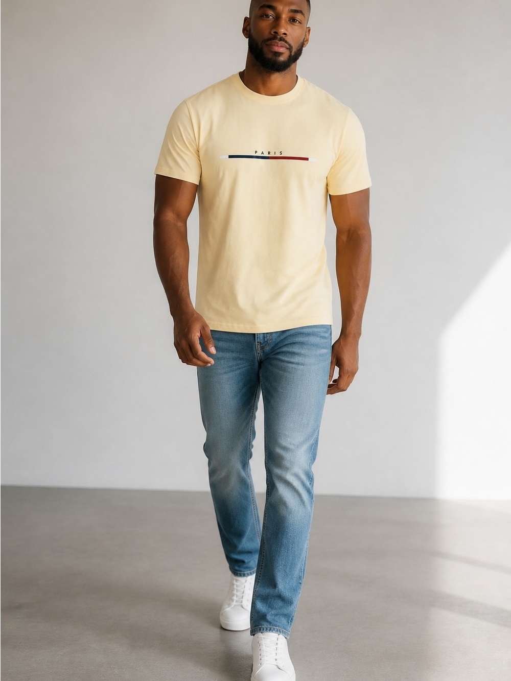 Paris Graphic T-Shirt Cream Short Sleeve Tee Size S New